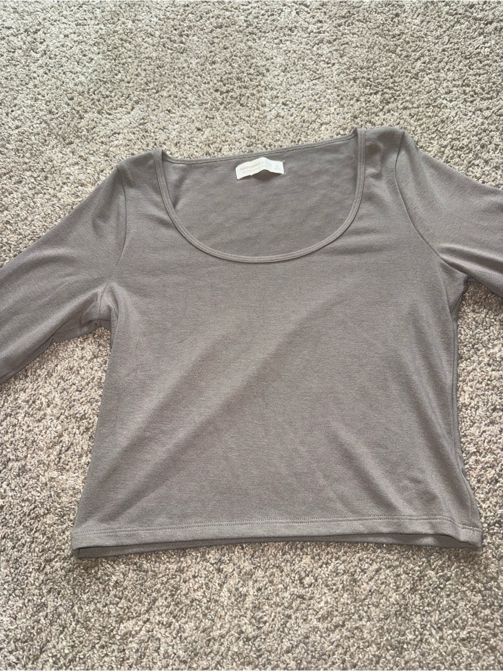 Abercrombie - Cozy Cloud Knit Scoopneck Top - Medium, Brown